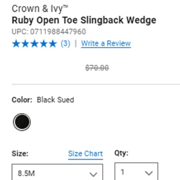 $59 *NEW* BELK Crown Ivy Ruby Open Toe Slingback - Picture 2 of 6